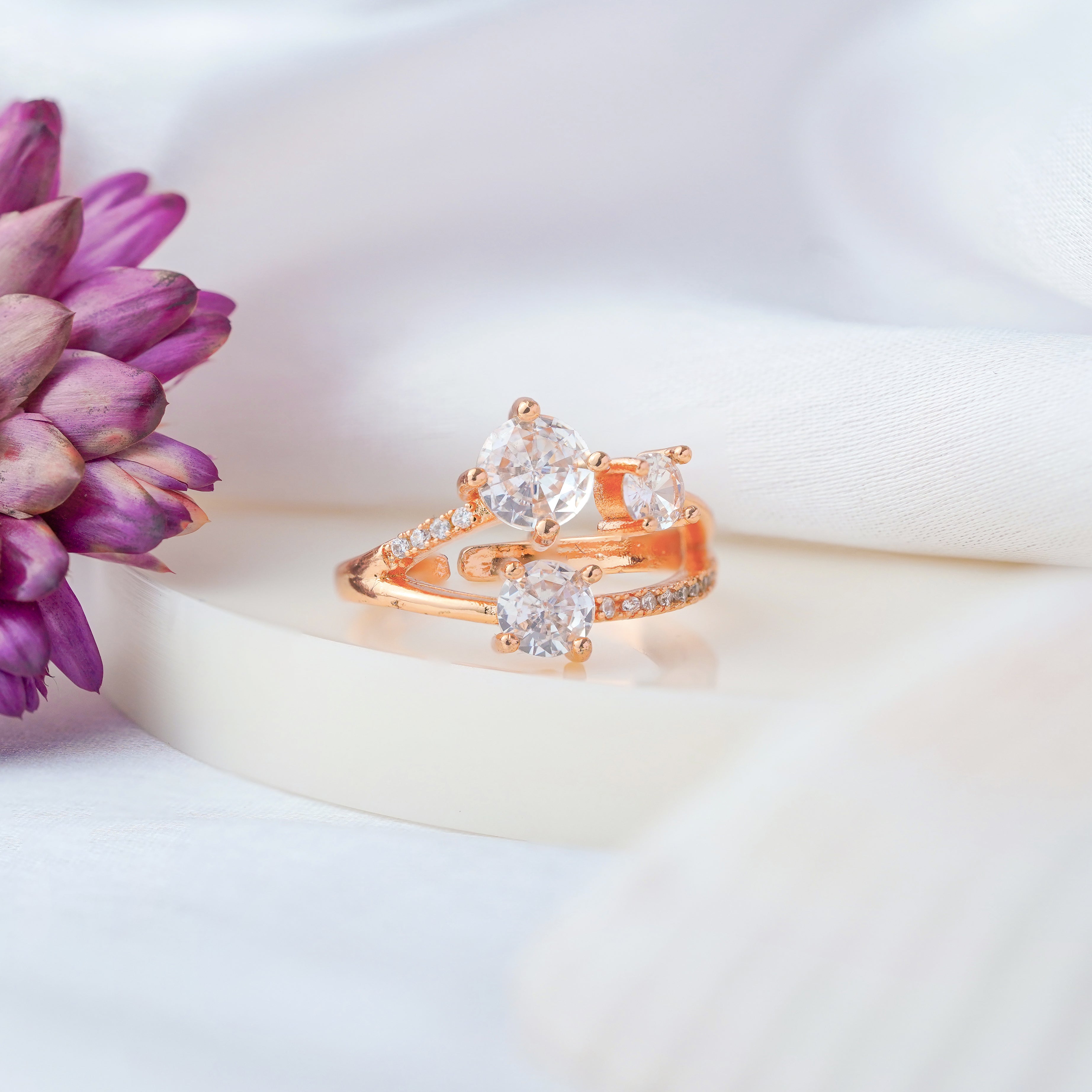 Jewelsium Impressive Rose Gold Designer Ring: Captivate Hearts with Timeless Charm