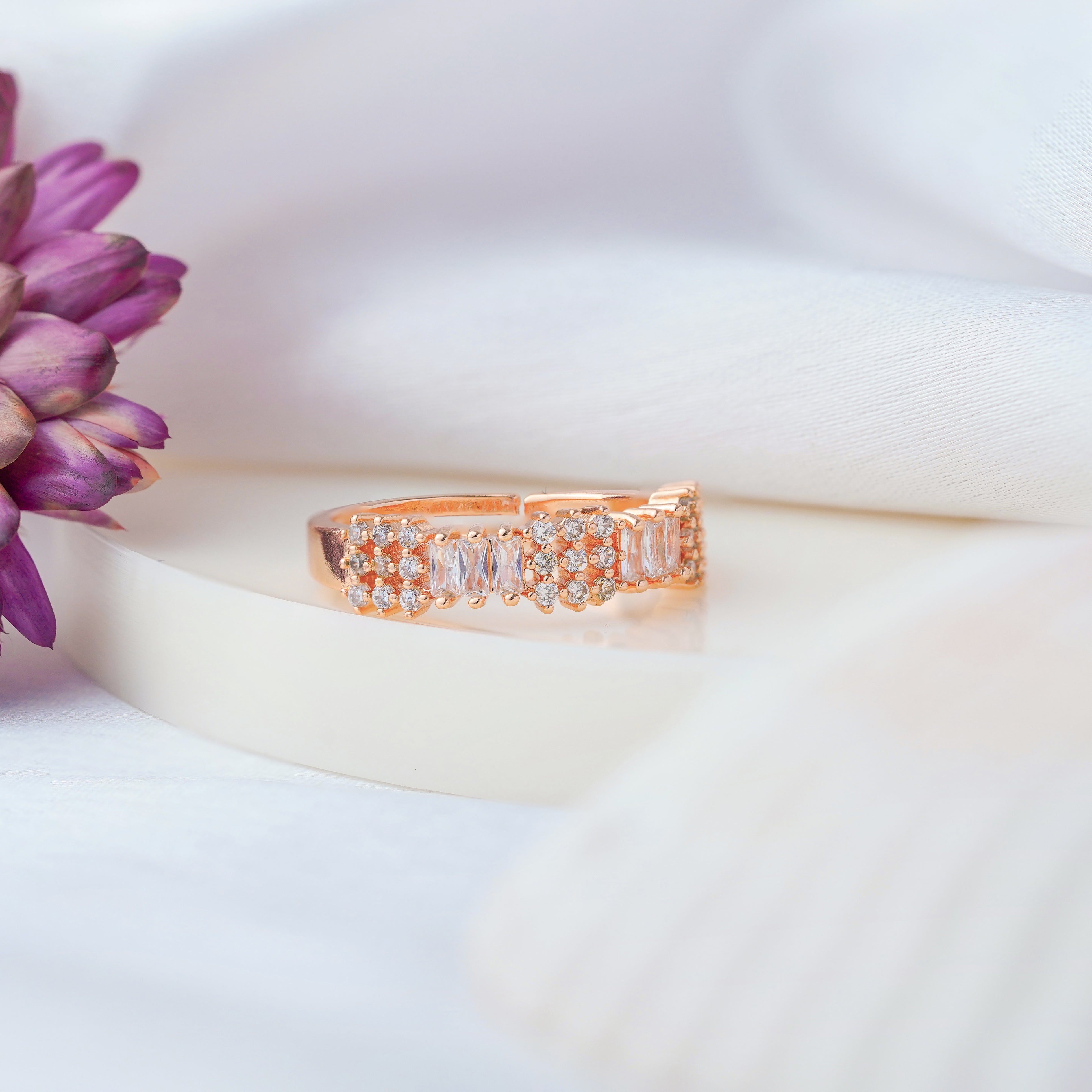 Jewelsium Rose Gold Designer Artificial Ring: Effortless Glamour, Endless Admiration
