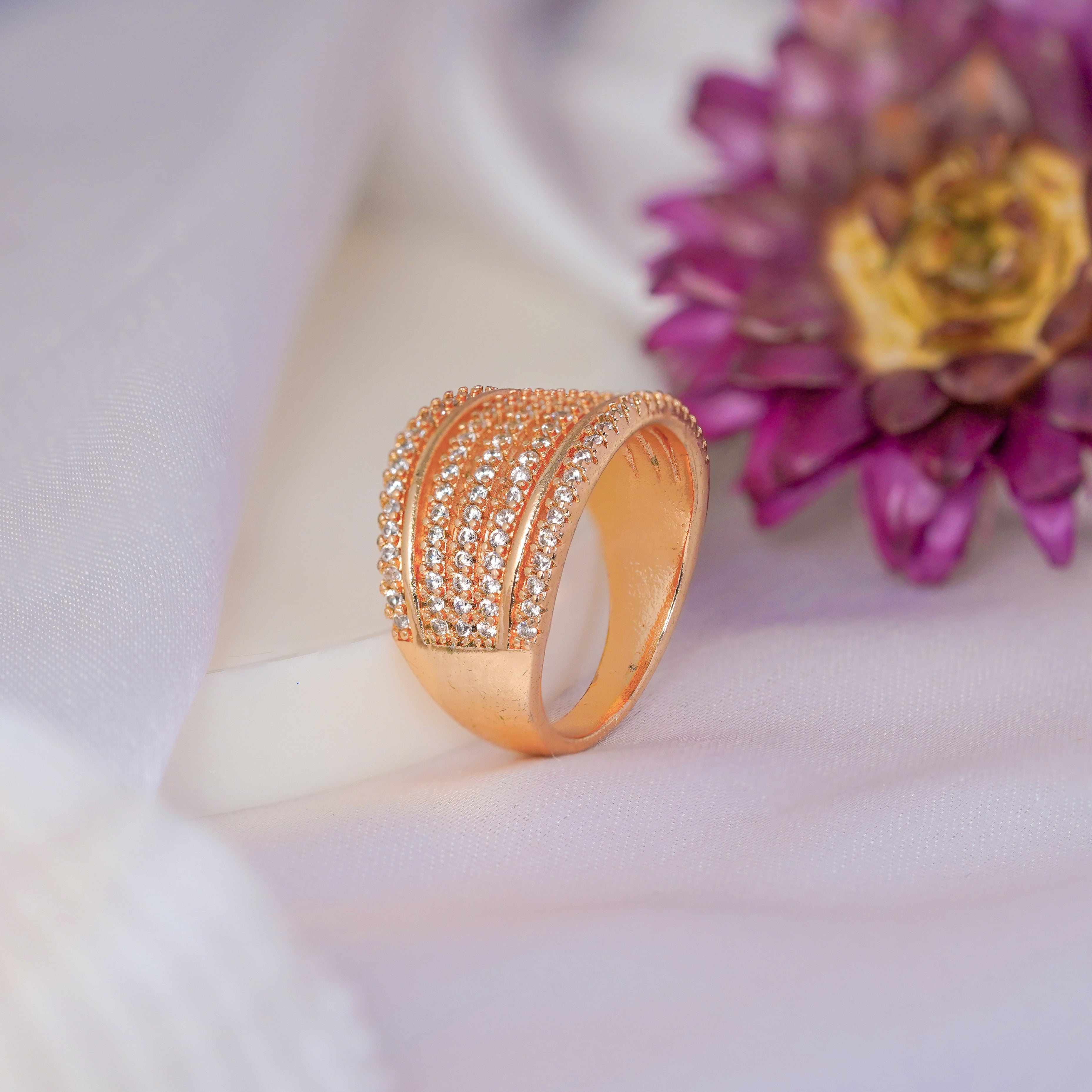Jewelsium Rose Gold Designer Artificial Ring: Radiant Elegance for Every Occasion