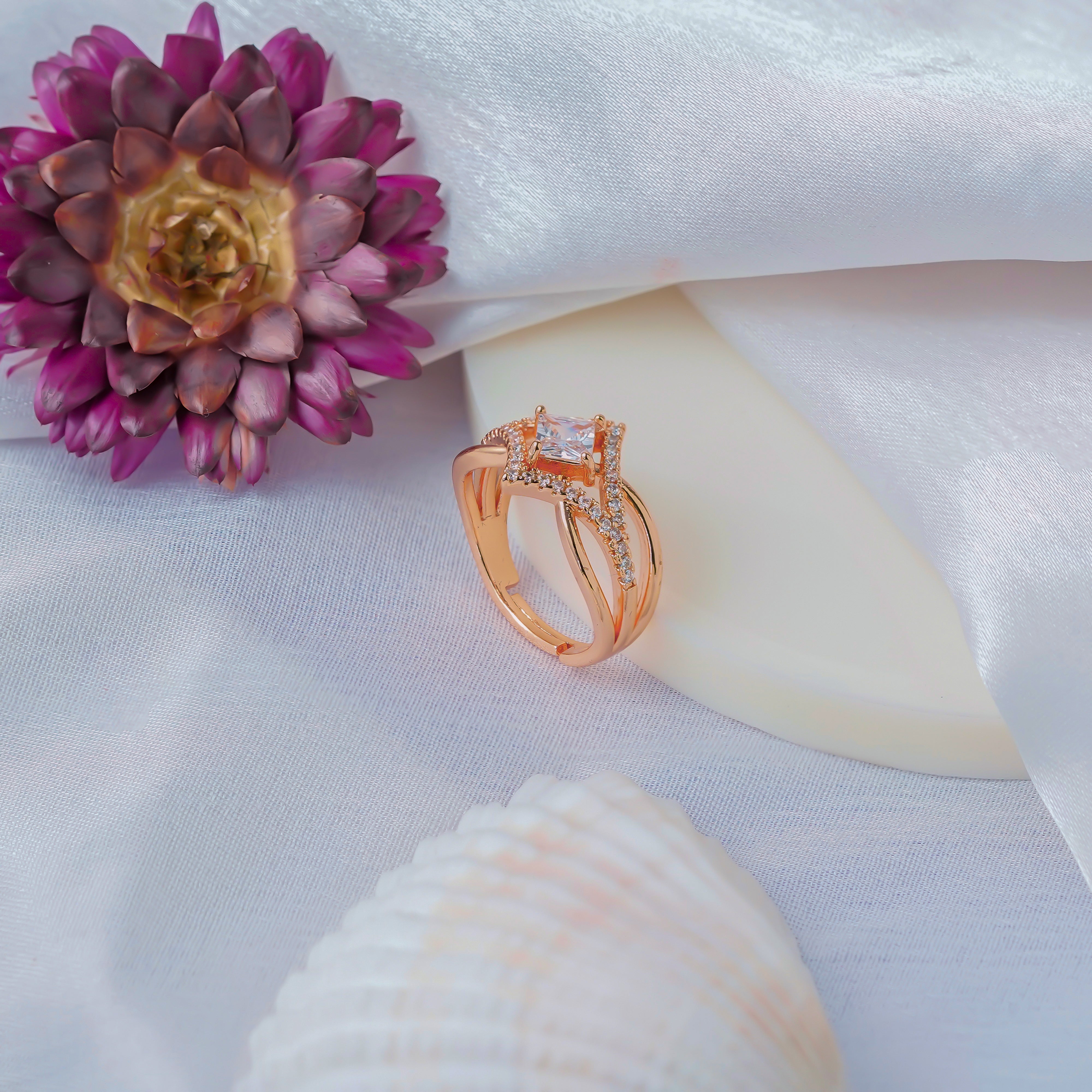 Chic and Trendy: Artificial Rose Gold Ring for Her