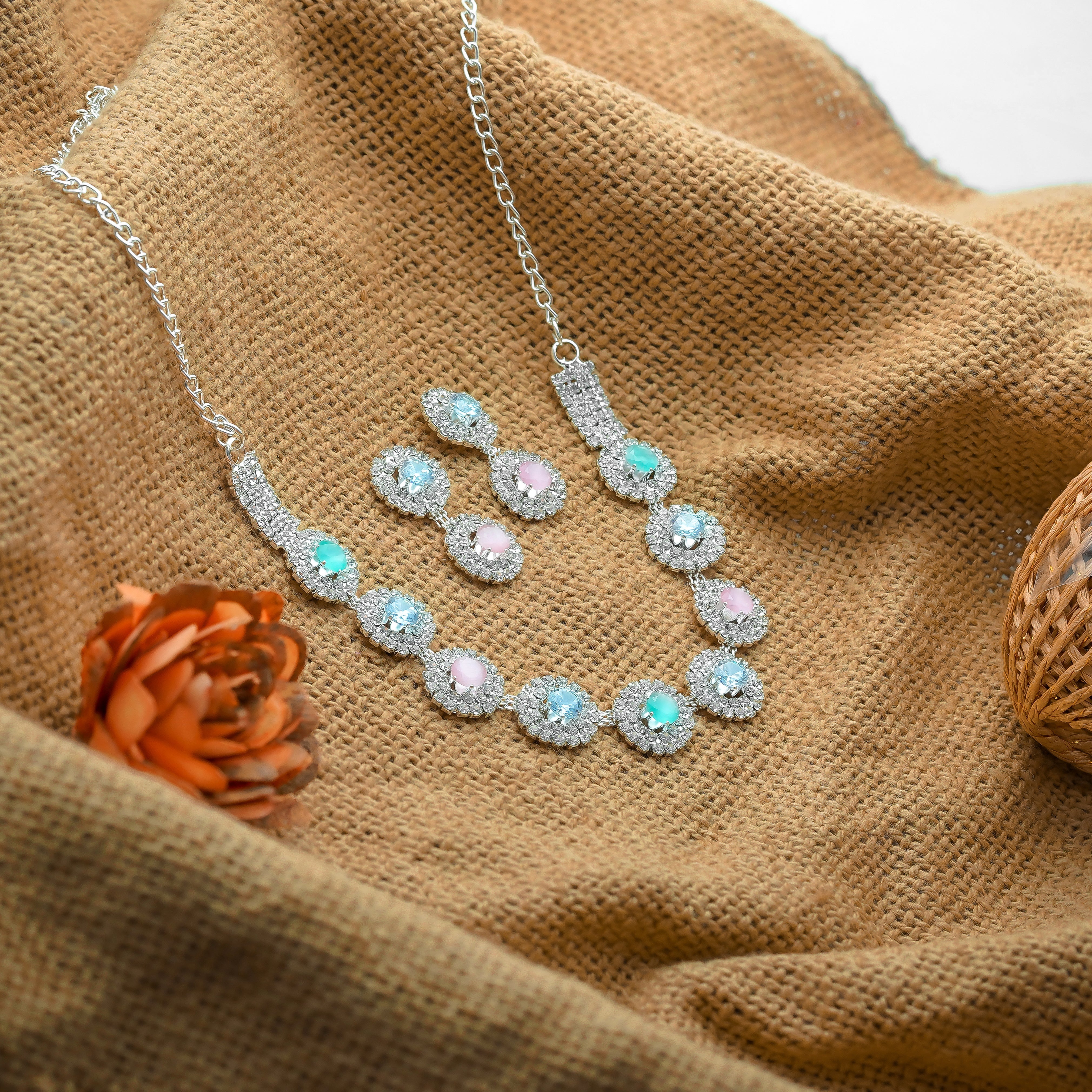 "Jewelsium Dazzle Set: American Diamond Necklace Collection!"