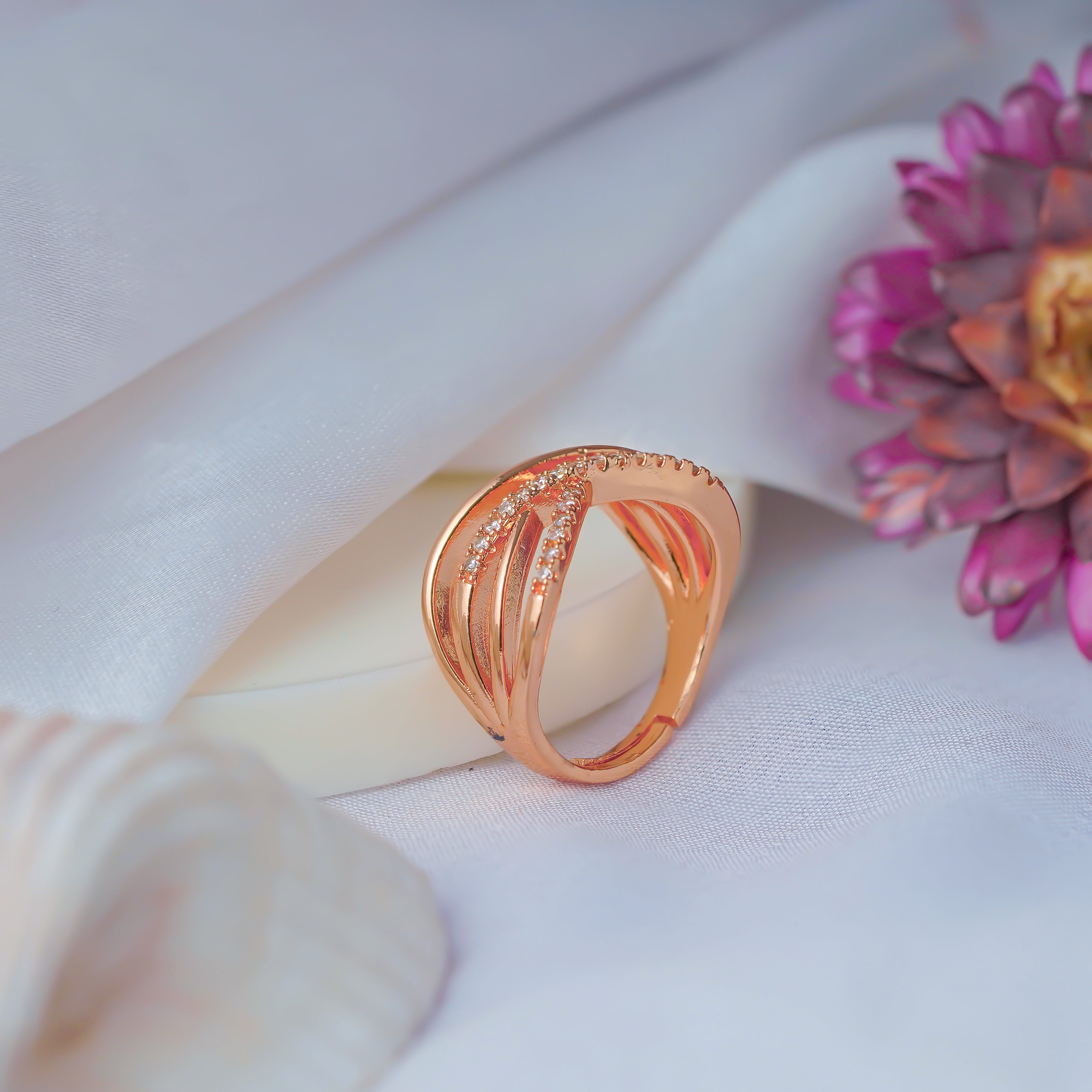 Fashion Forward: Rose Gold Statement Ring - Artificial Beauty