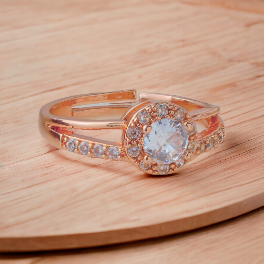 Elegance Redefined: Rose Gold Artificial Designer Ring