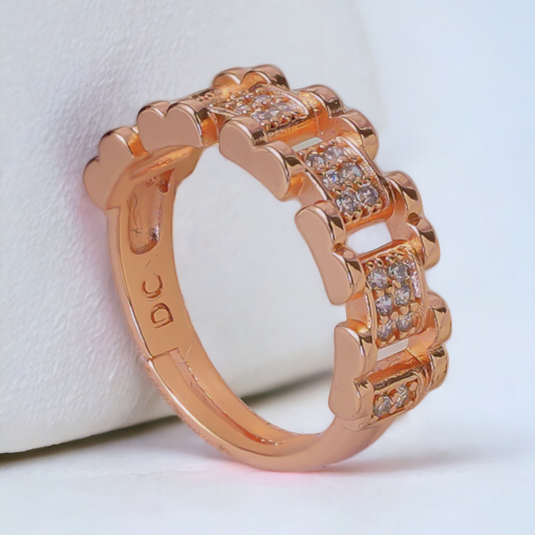 Radiant Rose: Unique Designer Ring in Artificial Rose Gold
