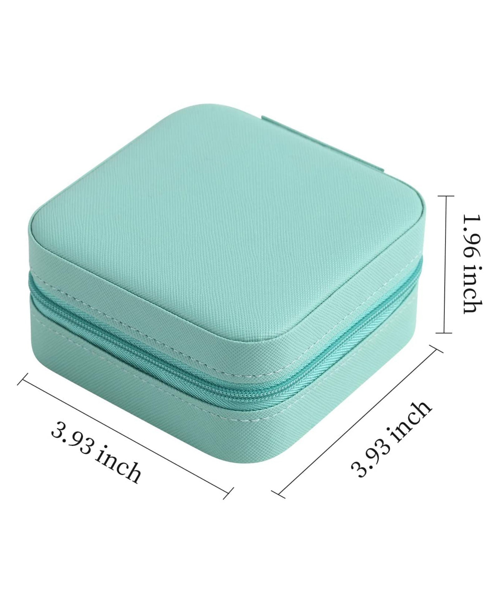 Jewelsium - Jewellery Organiser PU Leather Zipper Portable Storage Box-Blue ( Only Box )